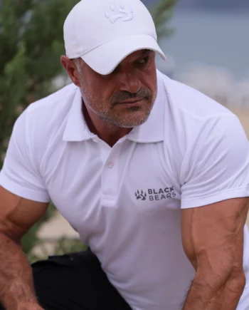 Black Bears Minimal Baskı Erkek Climacool Polo Yaka Tişört