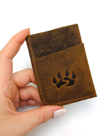 Unisex Black Bears Pençe Detaylı Crazy Deri Kartlık