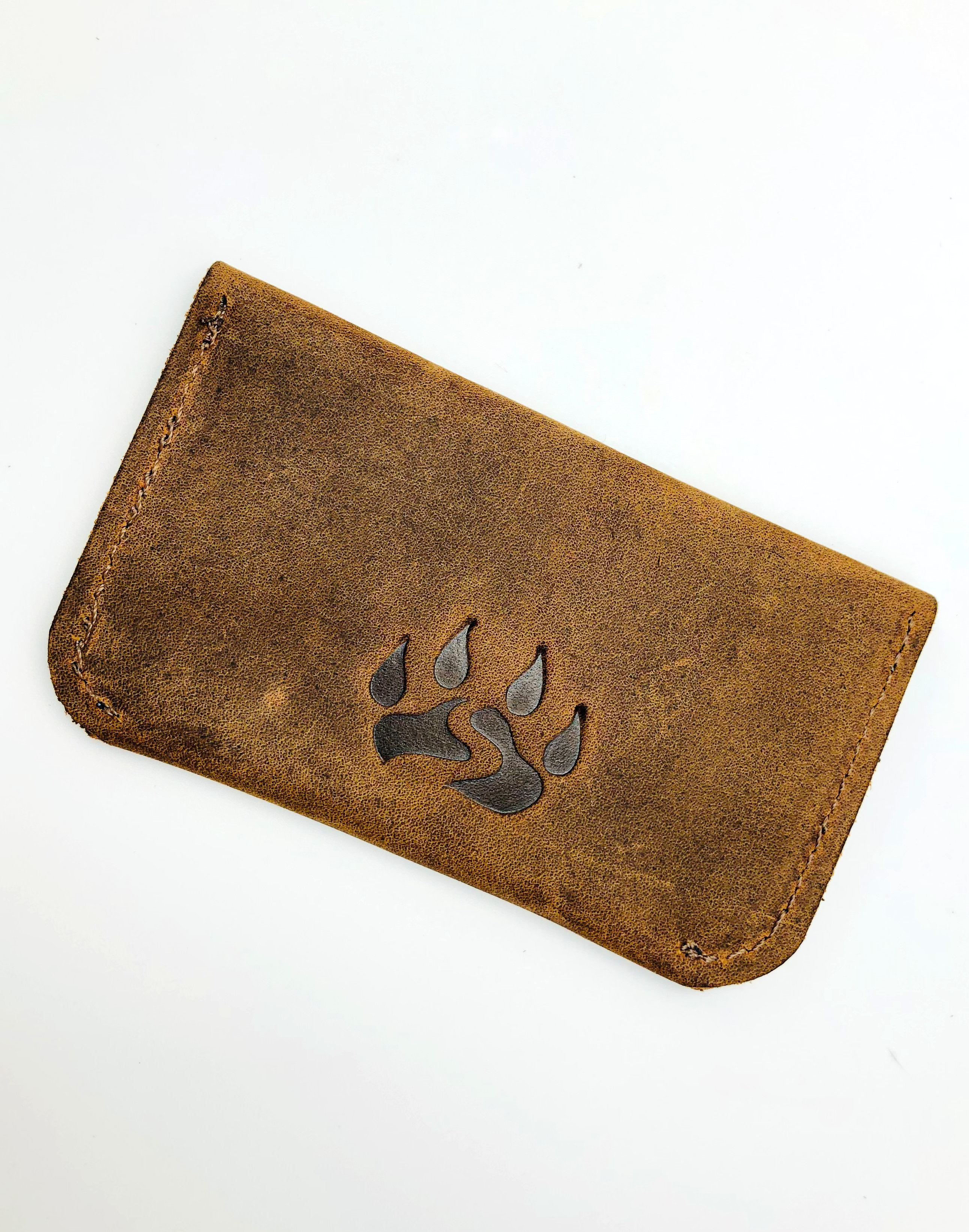 Unisex Black Bears Pençe Detaylı Crazy Deri Kapaklı Kartlık