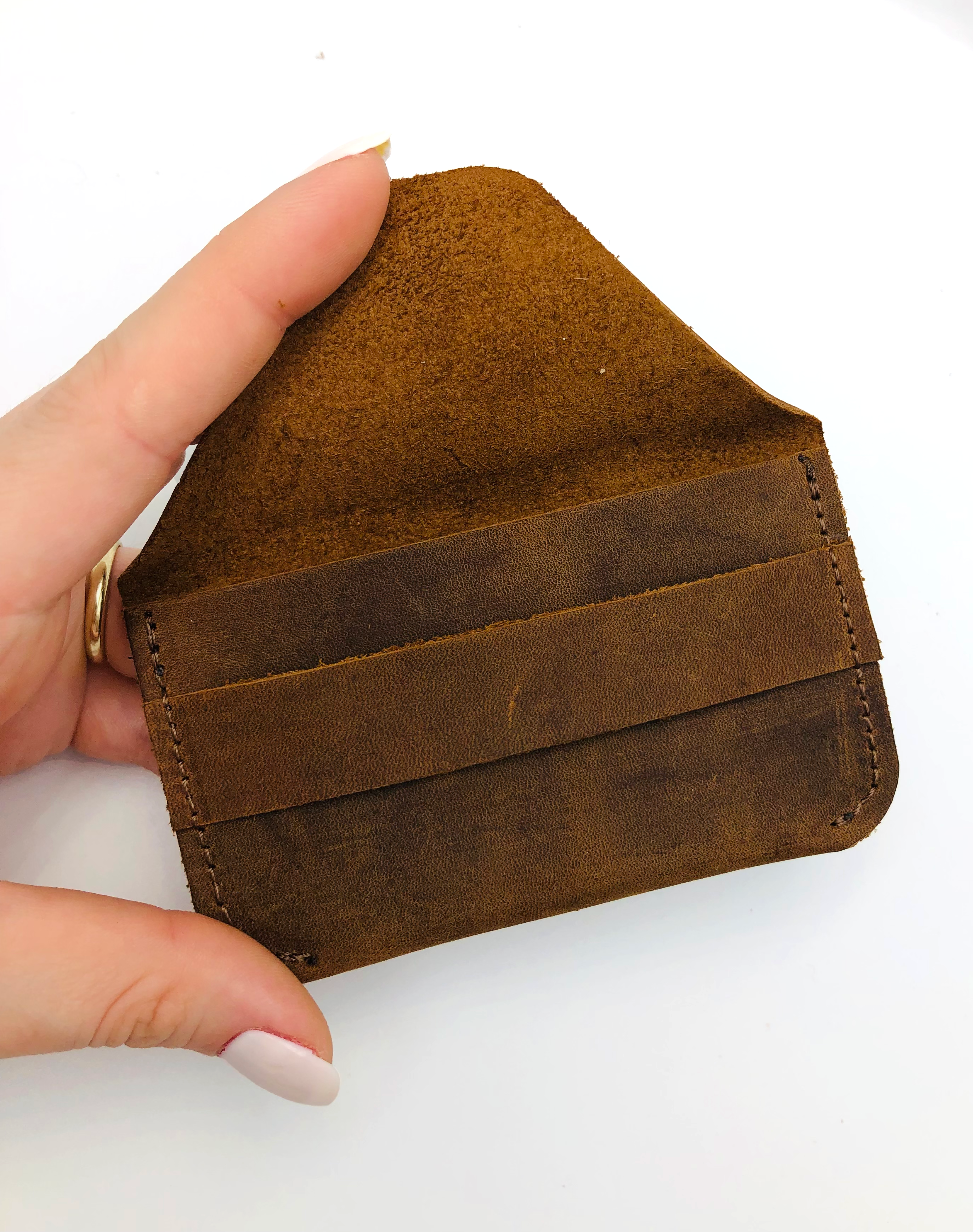 Unisex Black Bears Pençe Detaylı Crazy Deri Kapaklı Kartlık