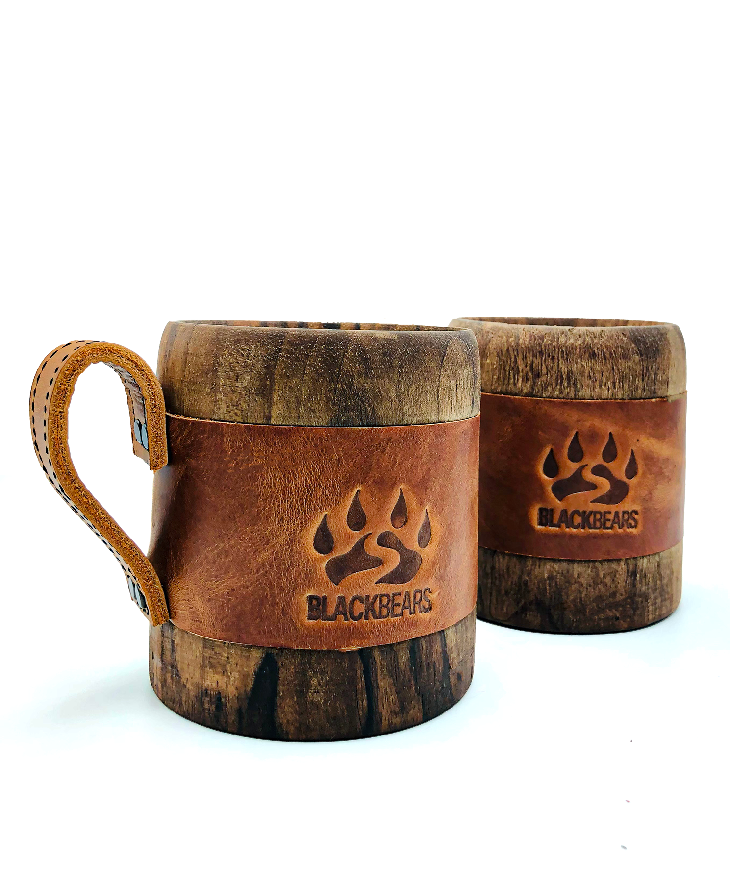 Black Bears Vejetal Deri Kaplı Ceviz Ağacı Kuksa