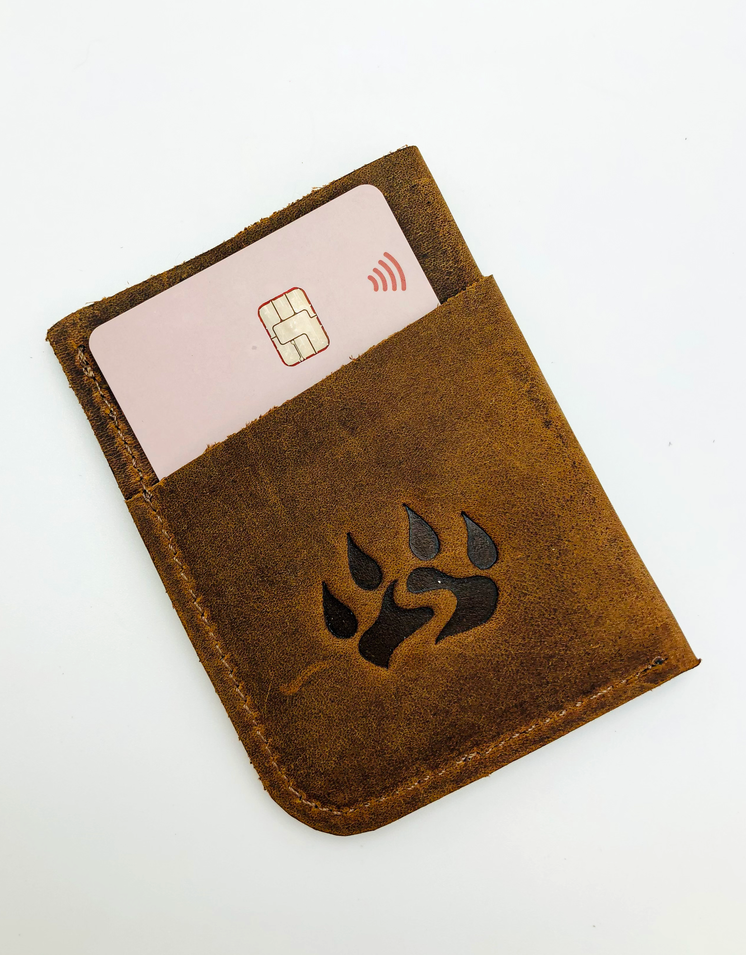 Unisex Black Bears Pençe Detaylı Crazy Deri Kartlık