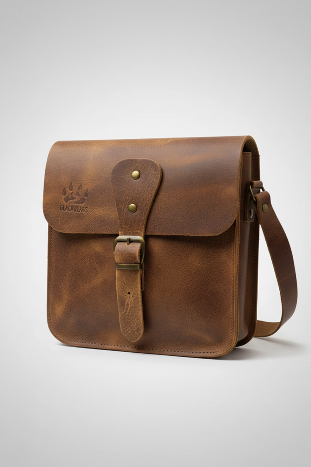 Black Bears Hakiki Deri Unisex Postacı Çantası