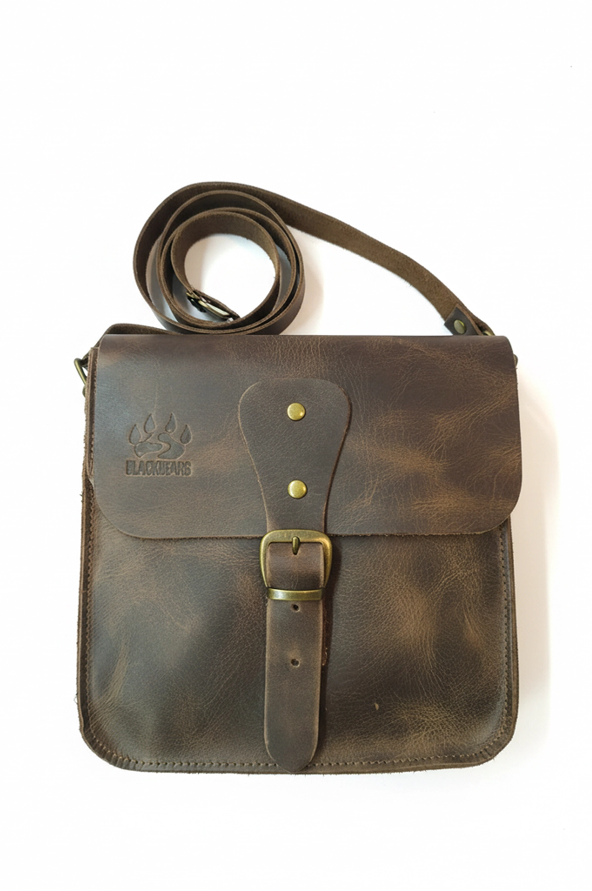 Black Bears Hakiki Deri Unisex Postacı Çantası