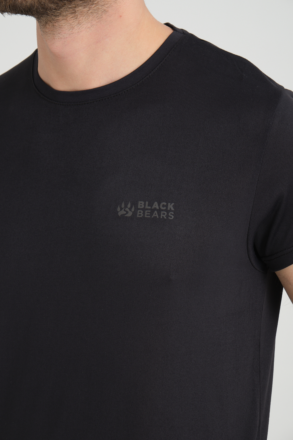 Black Bears Minimal Baskılı Dry-Touch Erkek Tişört