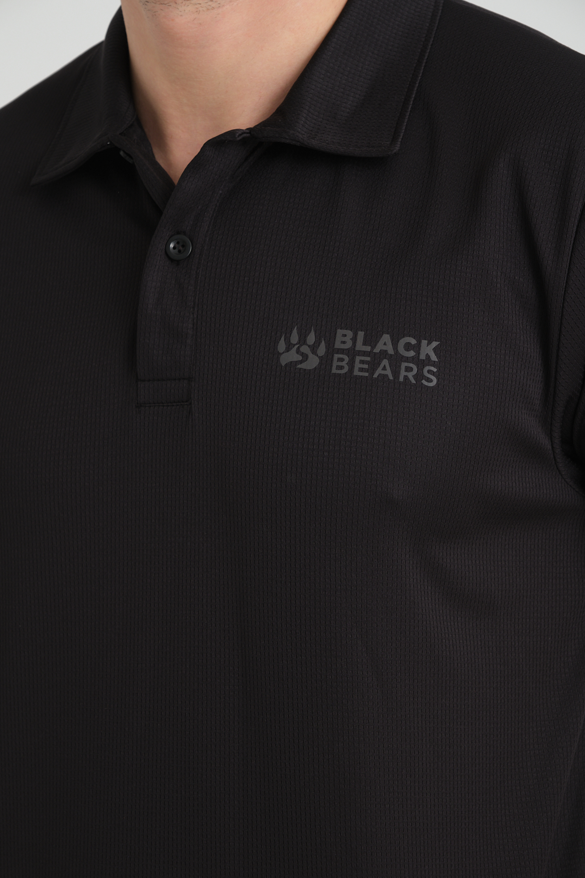 Black Bears Minimal Baskı Erkek Climacool Polo Yaka Tişört