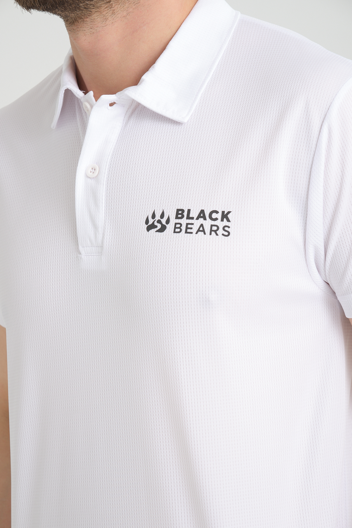 Black Bears Minimal Baskı Erkek Climacool Polo Yaka Tişört
