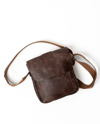 Black Bears Tiena Deri Kahverengi Dikey Çanta