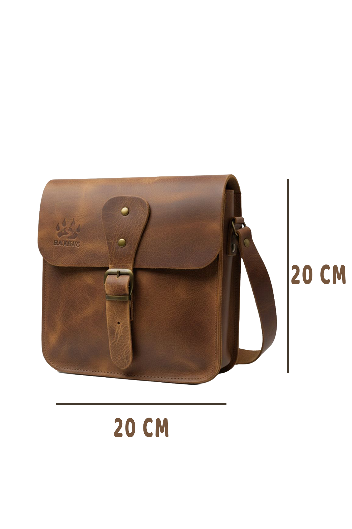 Black Bears Hakiki Deri Unisex Postacı Çantası