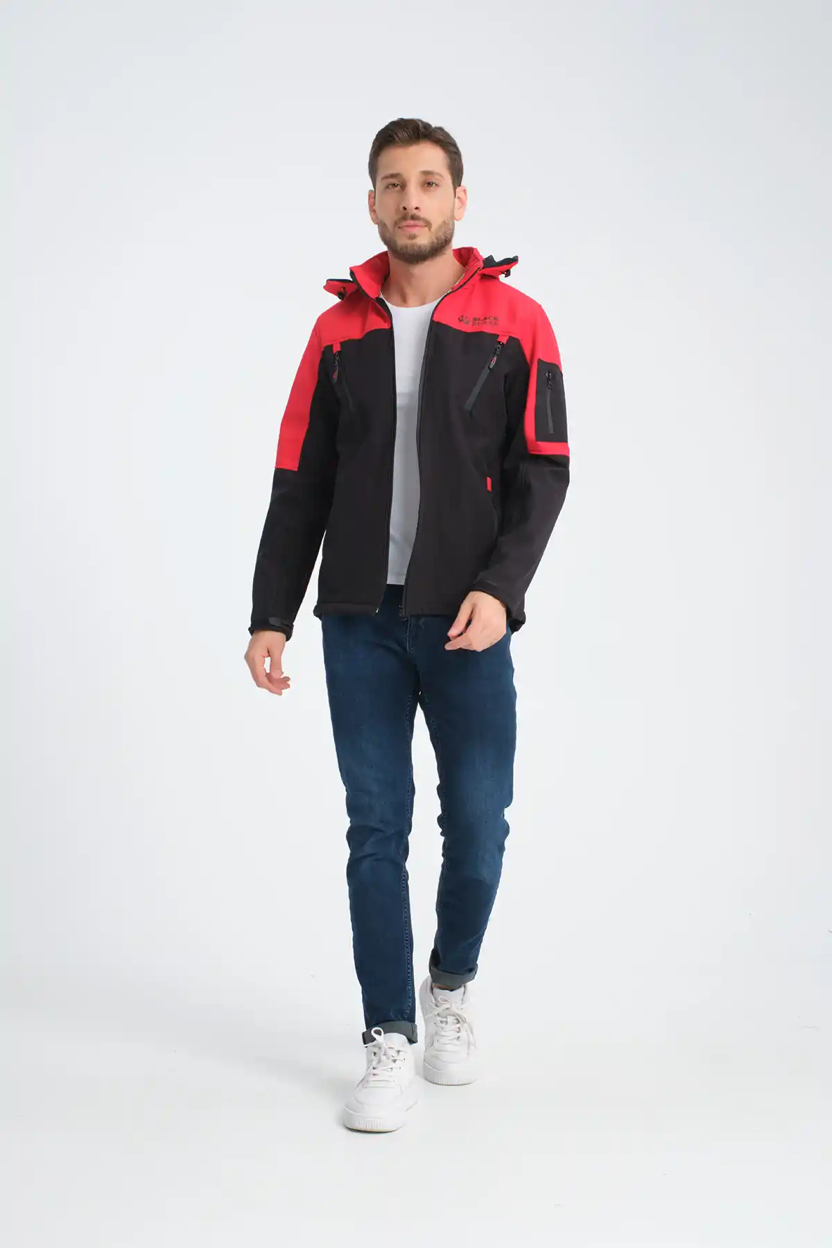 Minimal Baskı Erkek Softshell Mont