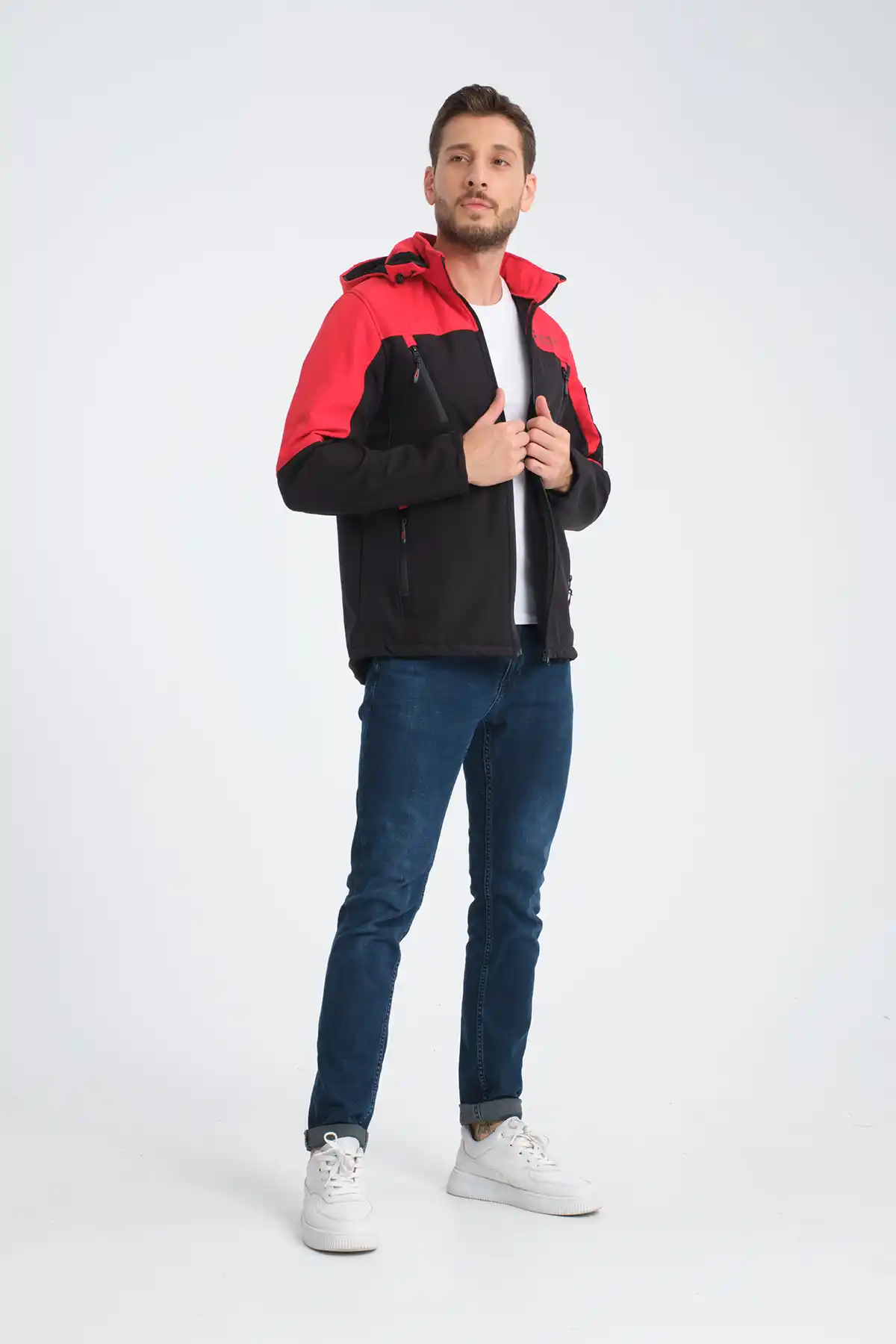 Minimal Baskı Erkek Softshell Mont