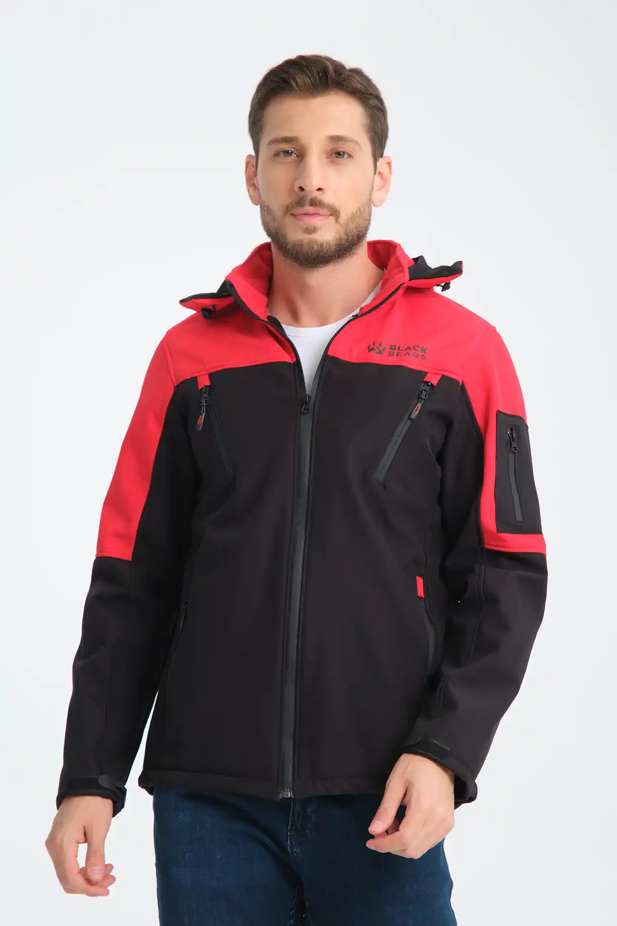 Minimal Baskı Erkek Softshell Mont