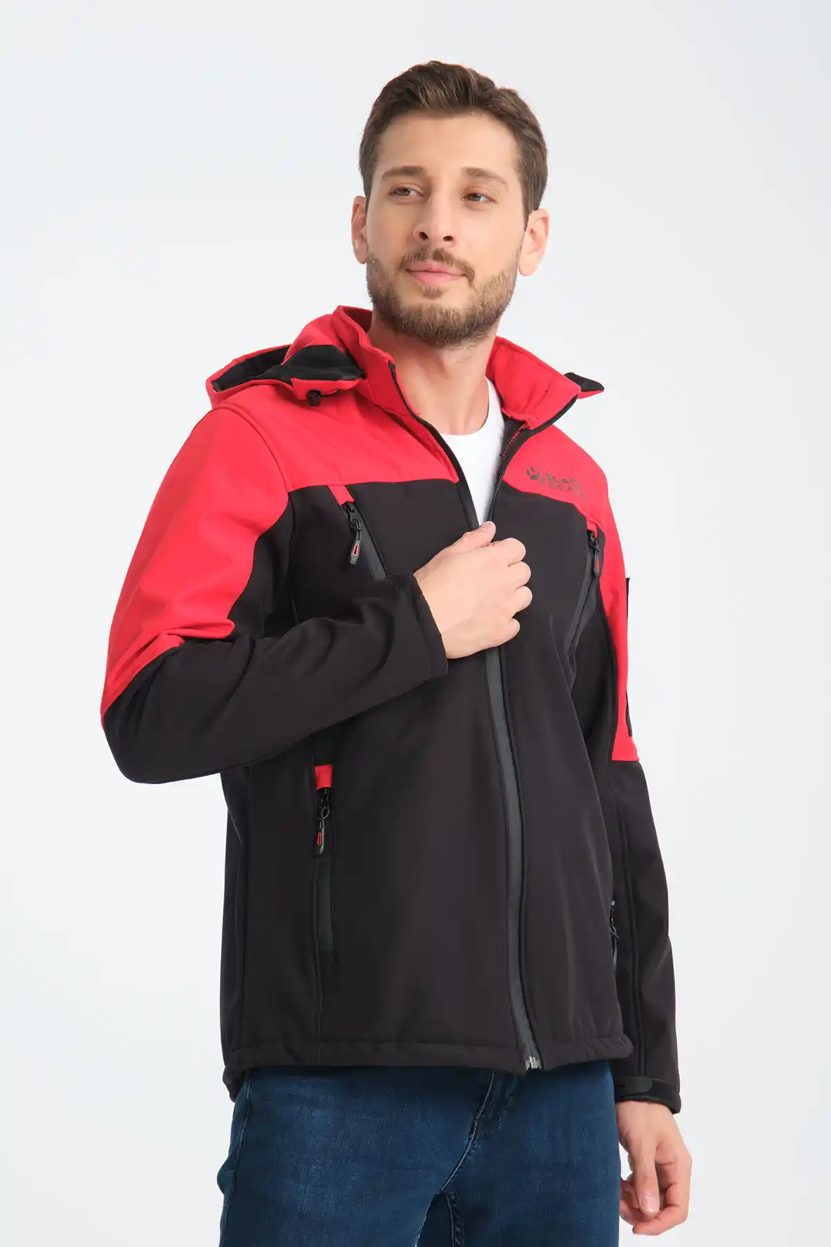 Minimal Baskı Erkek Softshell Mont