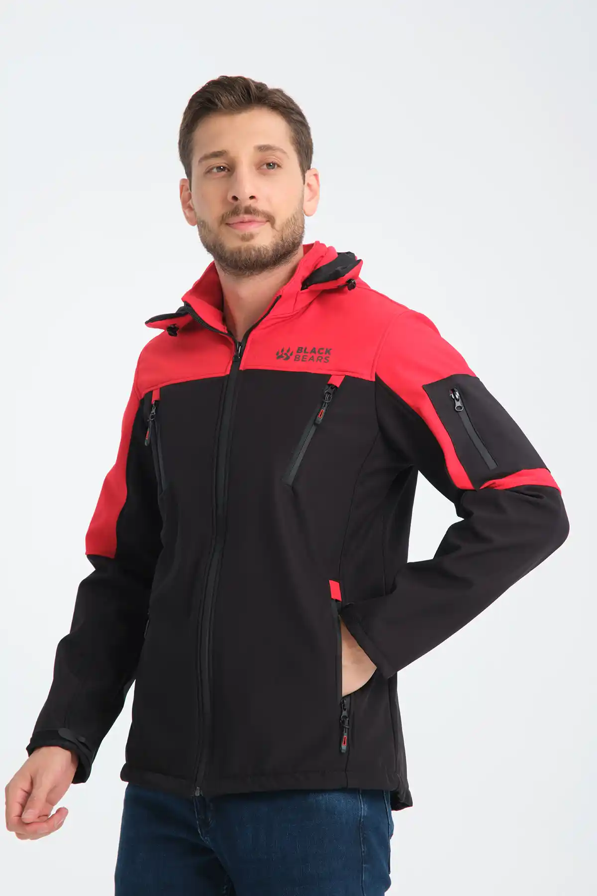 Minimal Baskı Erkek Softshell Mont