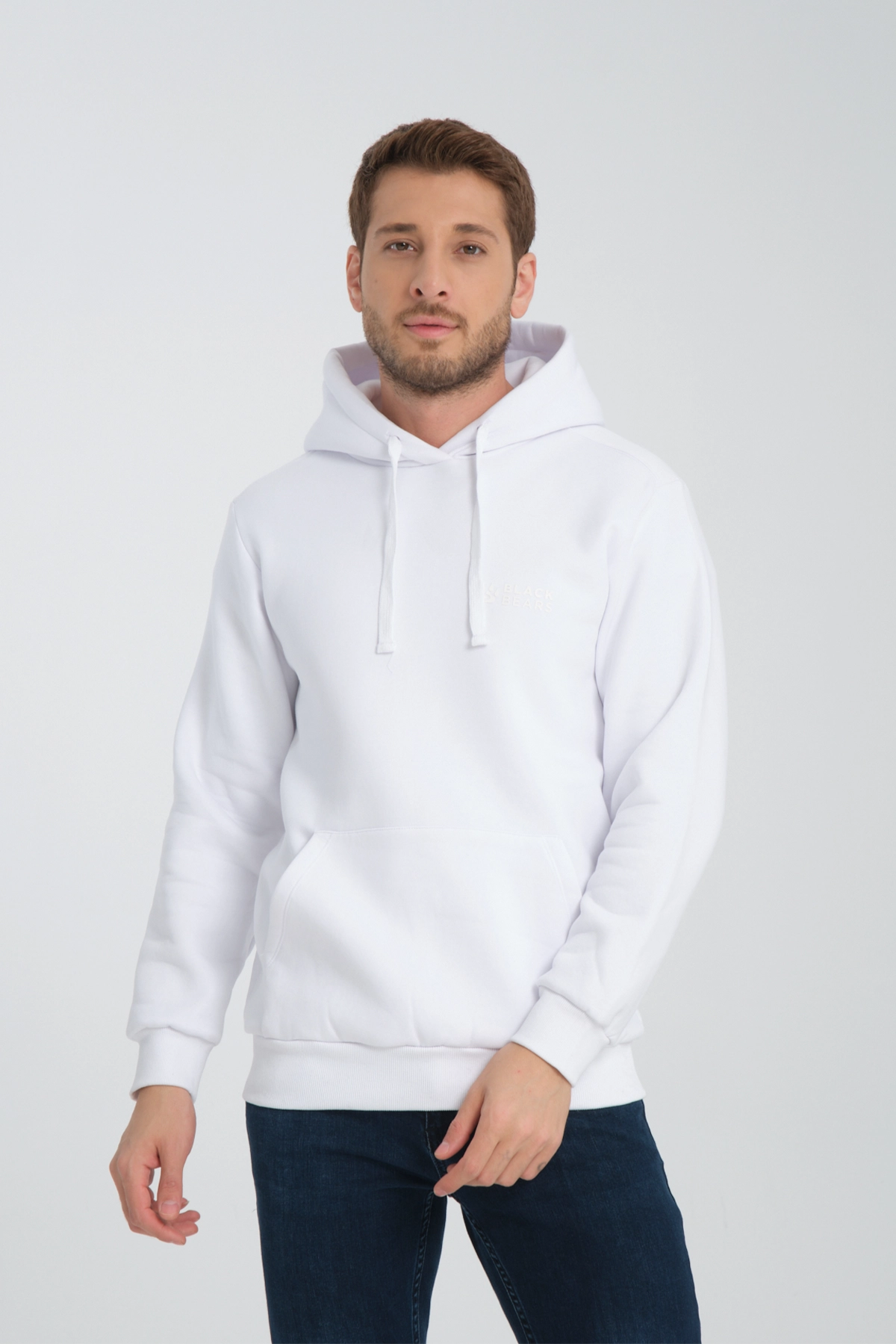 Black Bears Compact Hoodie – 300 GSM Şardonlu 3 İplik Sweat