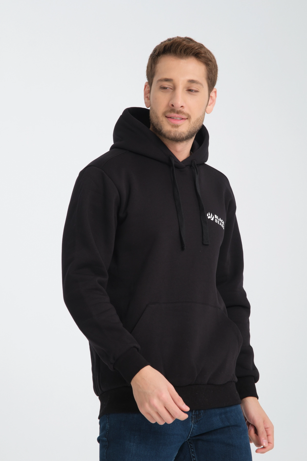 Black Bears Compact Hoodie – 300 GSM Şardonlu 3 İplik Sweat