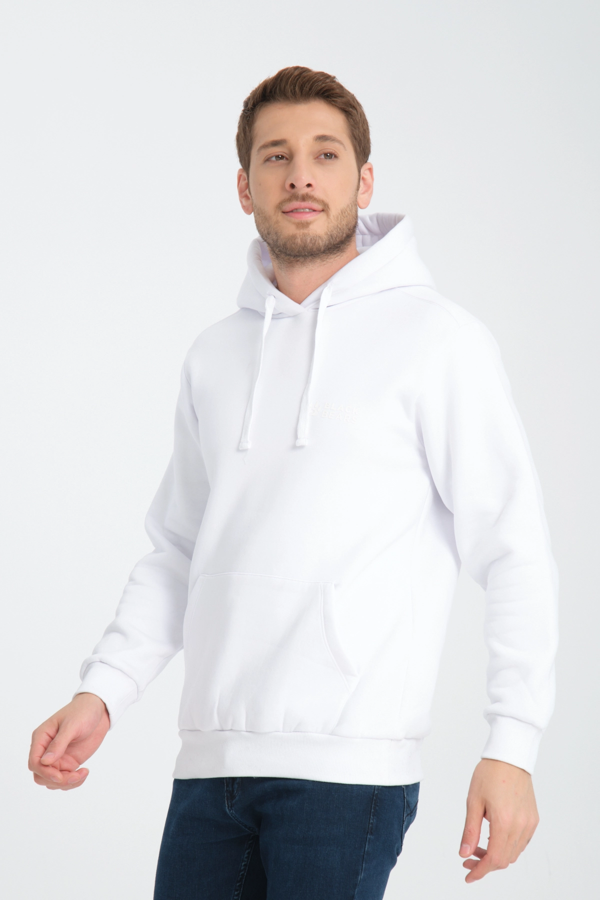 Black Bears Compact Hoodie – 300 GSM Şardonlu 3 İplik Sweat