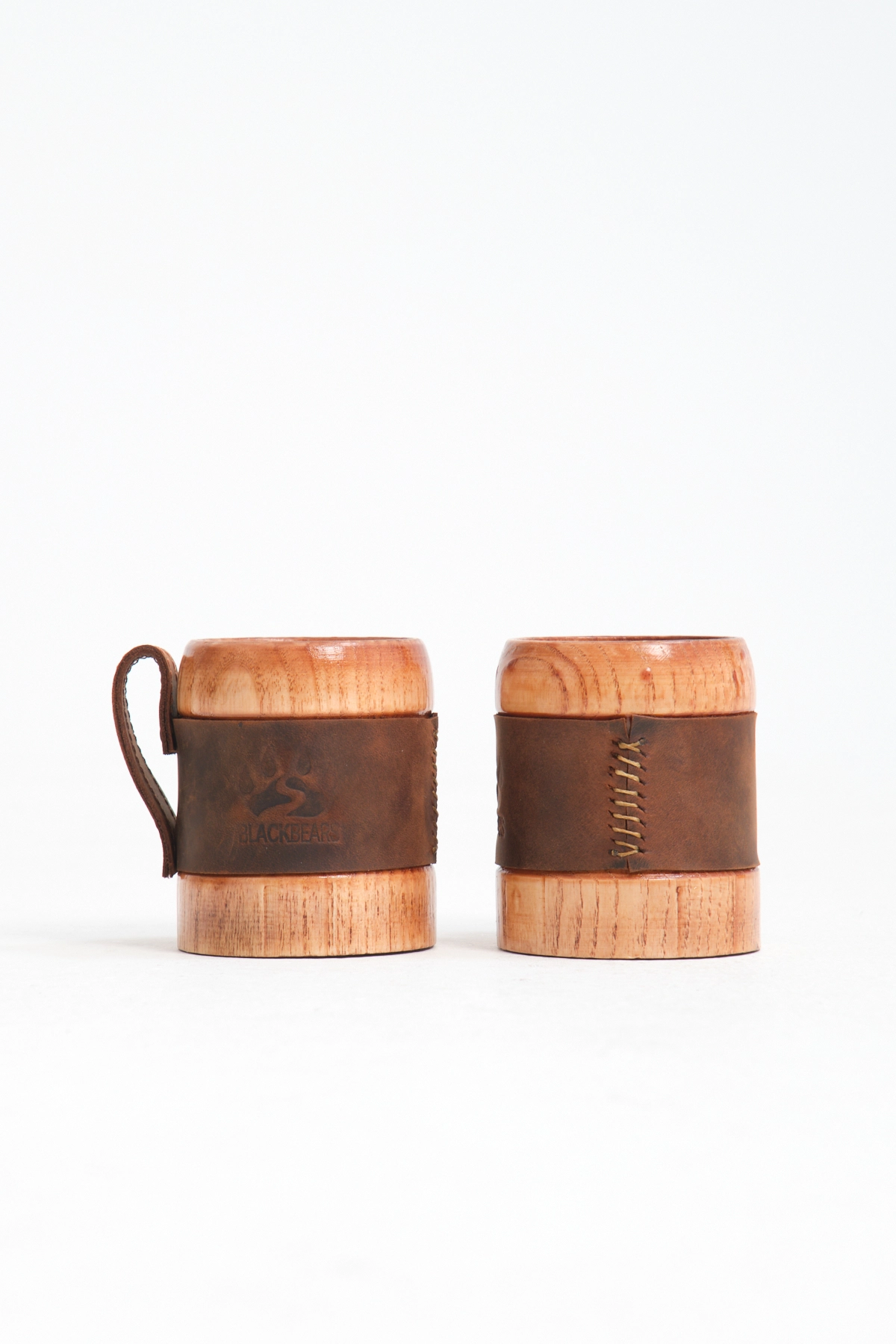 Black Bears Ceviz Ağacı Kuksa Ve Deri Çanta