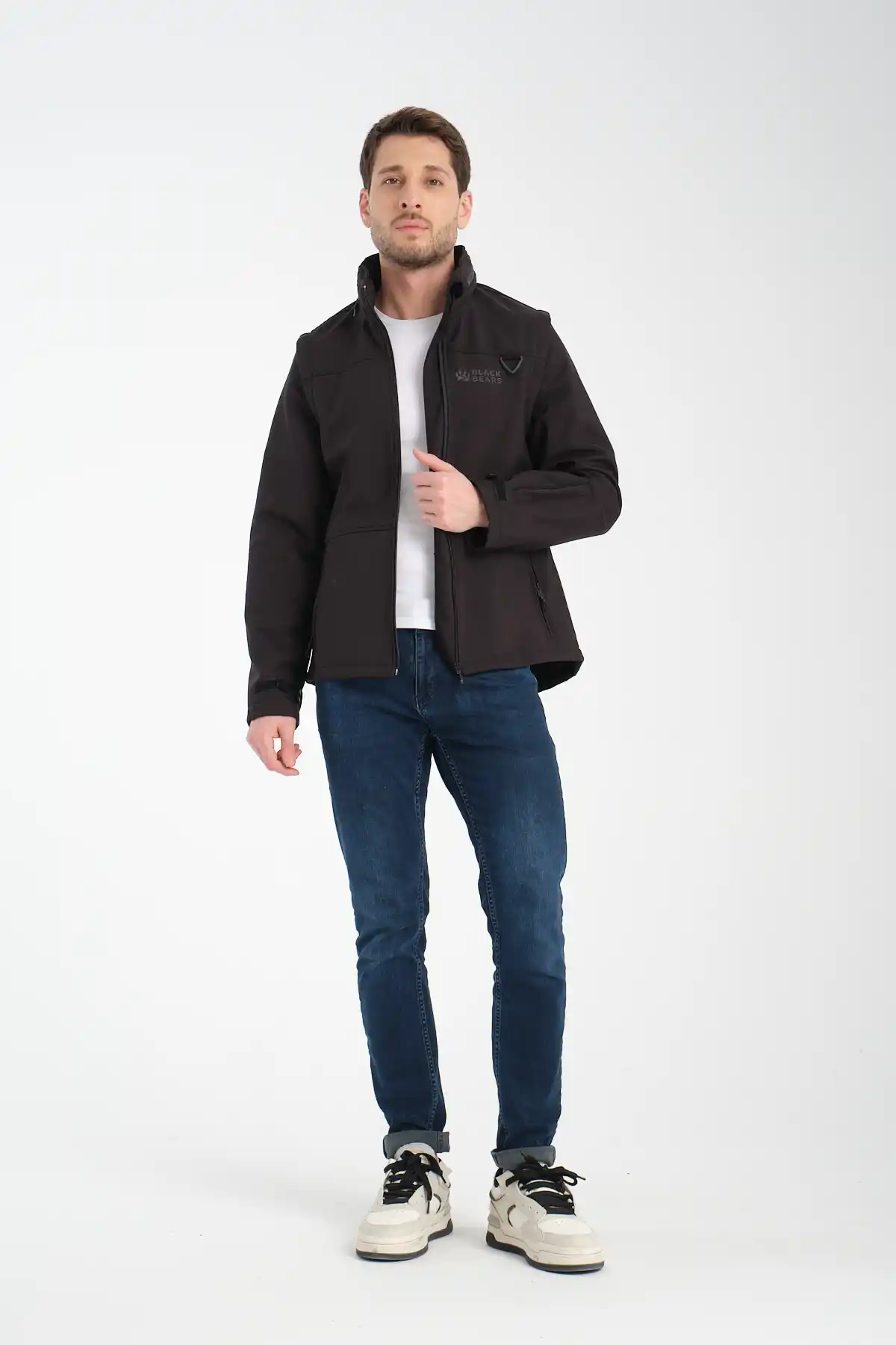 Minimal Baskı Erkek Softshell Mont