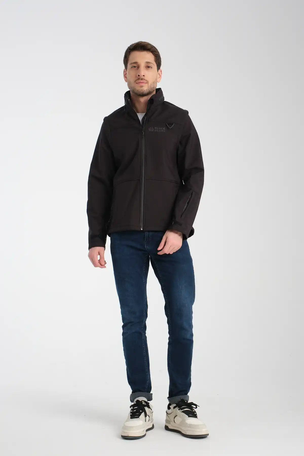 Minimal Baskı Erkek Softshell Mont