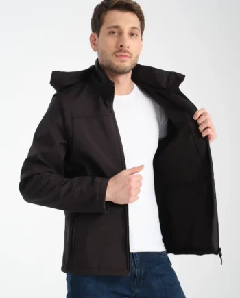 Minimal Baskı Erkek Softshell Mont
