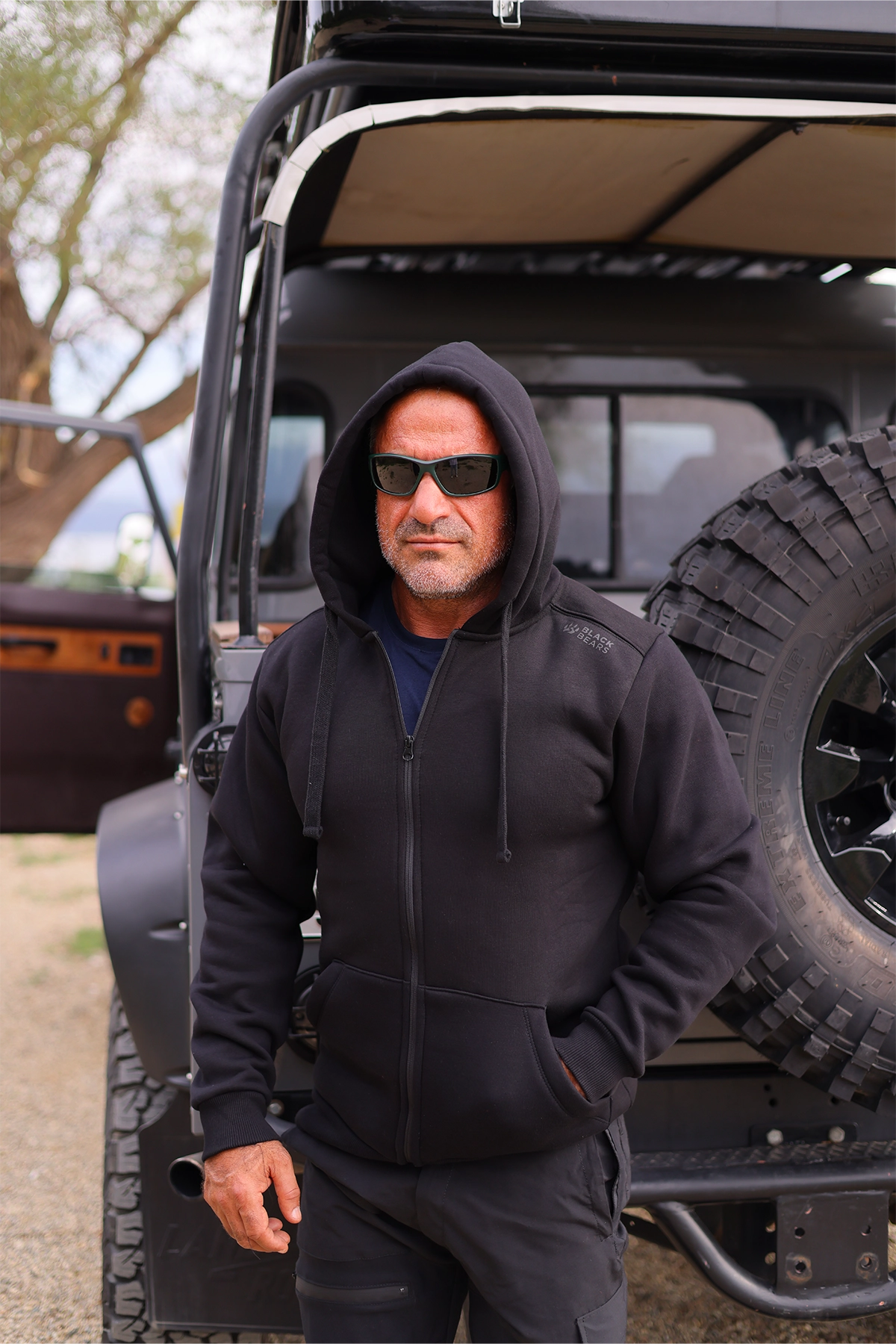 Black Bears Premium Fermuarlı Hoodie – 320 GSM Şardonlu