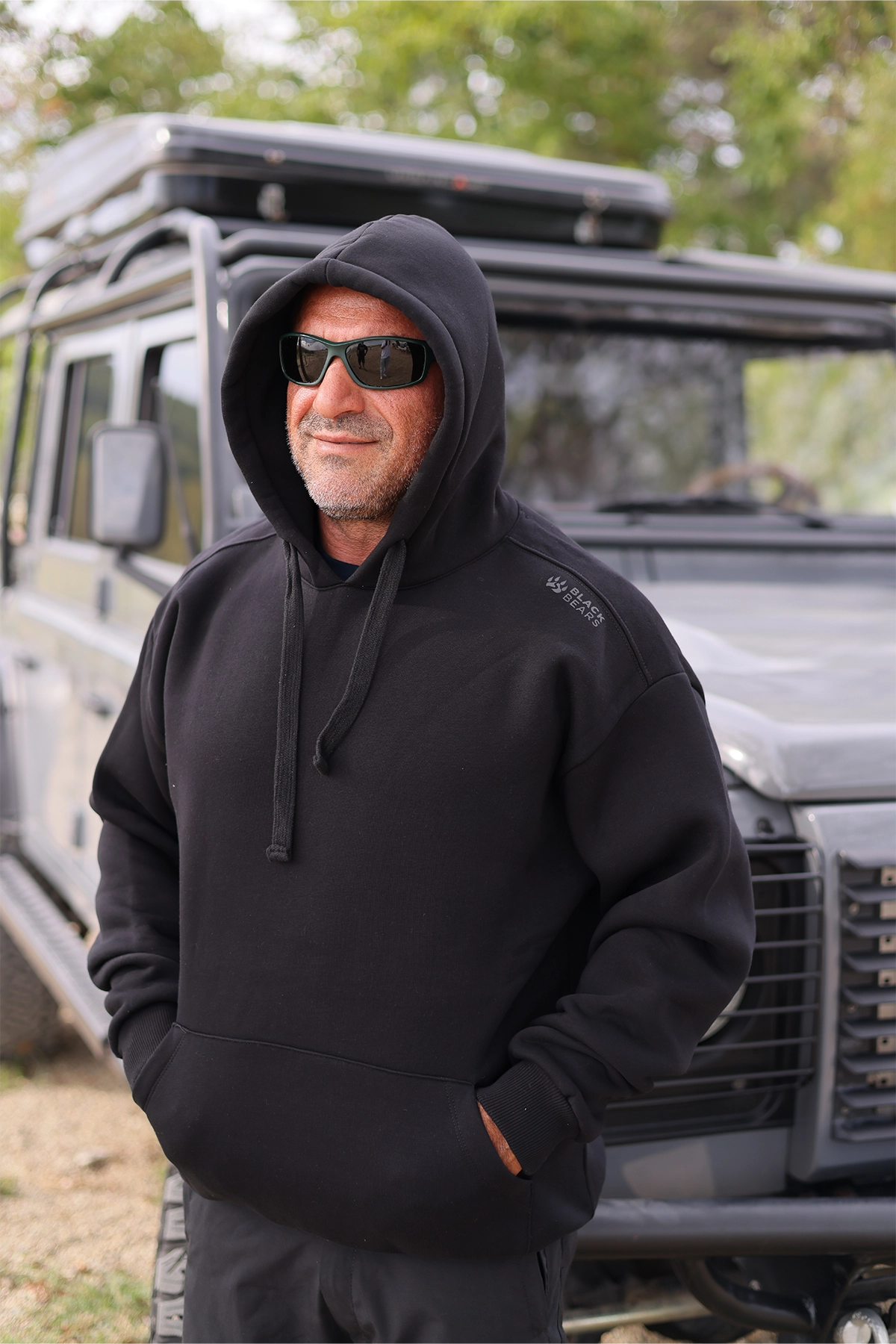 Black Bears Recycle Cotton Oversize Hoodie – 300 GSM Şardonlu