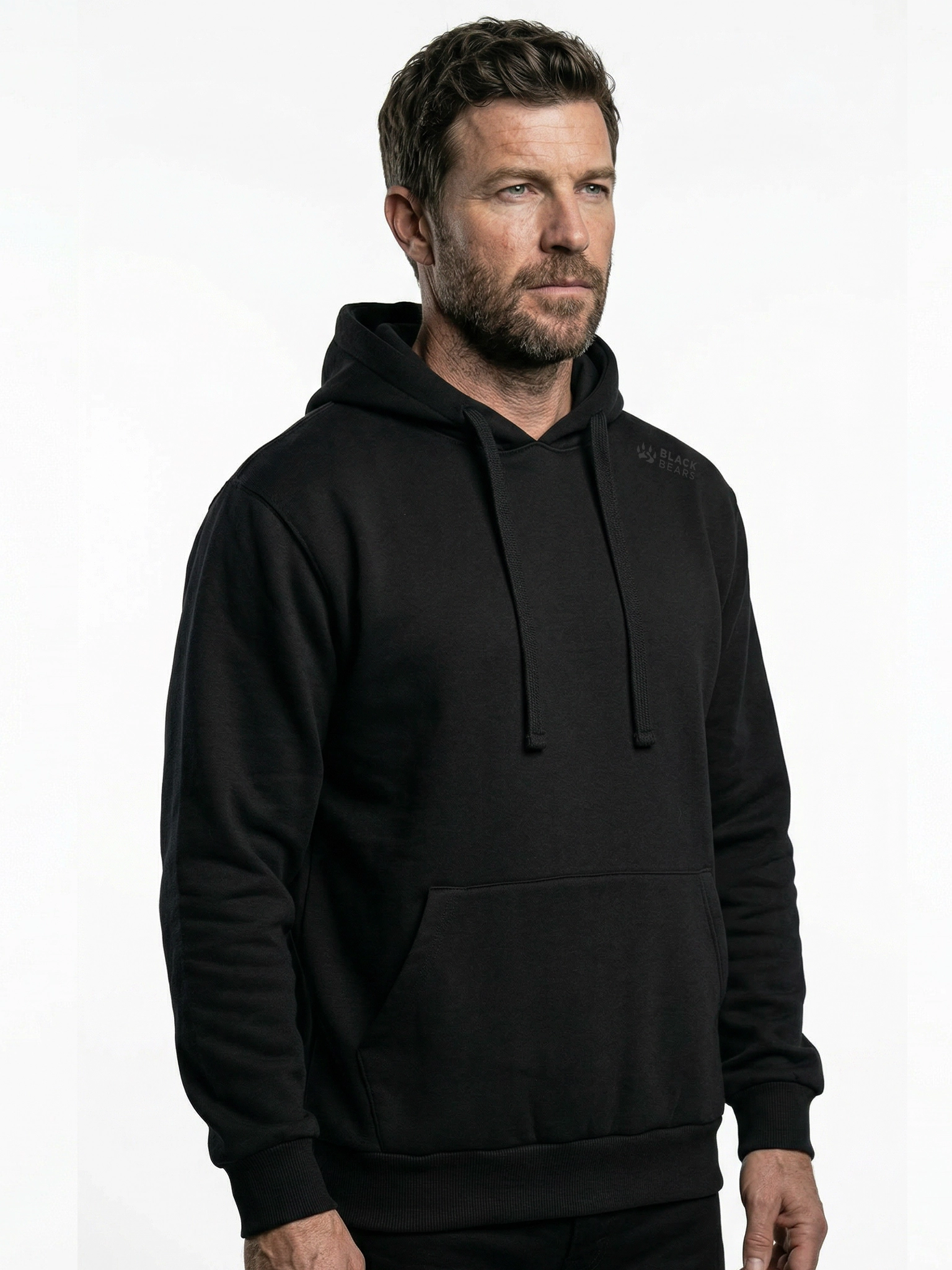 Black Bears Recycle Cotton Oversize Hoodie – 300 GSM Şardonlu