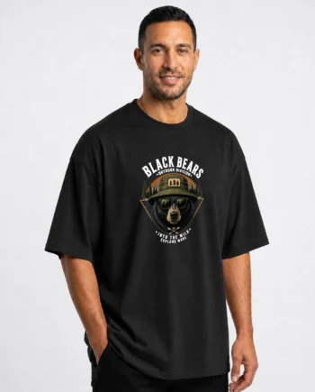 Black Bears Oversize Outdoor Ayı Tasarım Tişört