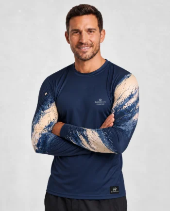 Blackbears Erkek Desenli Uzun Kollu Motosiklet Rash Guard (Slim Fit)